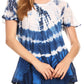 Sakkas Allegra Women's Short Sleeve Loose Fit Casual Tie Dye Blouse Tunic Shirt