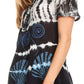 Sakkas Allegra Women's Short Sleeve Loose Fit Casual Tie Dye Blouse Tunic Shirt