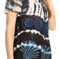Sakkas Allegra Women's Short Sleeve Loose Fit Casual Tie Dye Blouse Tunic Shirt