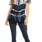 Sakkas Allegra Women's Short Sleeve Loose Fit Casual Tie Dye Blouse Tunic Shirt