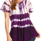 Sakkas Allegra Women's Short Sleeve Loose Fit Casual Tie Dye Blouse Tunic Shirt