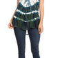Sakkas Allegra Women's Short Sleeve Loose Fit Casual Tie Dye Blouse Tunic Shirt