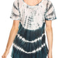 Sakkas Allegra Women's Short Sleeve Loose Fit Casual Tie Dye Blouse Tunic Shirt