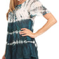 Sakkas Allegra Women's Short Sleeve Loose Fit Casual Tie Dye Blouse Tunic Shirt