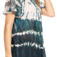 Sakkas Allegra Women's Short Sleeve Loose Fit Casual Tie Dye Blouse Tunic Shirt