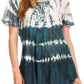 Sakkas Allegra Women's Short Sleeve Loose Fit Casual Tie Dye Blouse Tunic Shirt