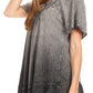 Sakkas Donna Women's Casual Lace Short Sleeve Tie Dye Corset Loose Top Blouse