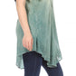 Sakkas Donna Women's Casual Lace Short Sleeve Tie Dye Corset Loose Top Blouse