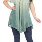 Sakkas Donna Women's Casual Lace Short Sleeve Tie Dye Corset Loose Top Blouse