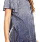 Sakkas Donna Women's Casual Lace Short Sleeve Tie Dye Corset Loose Top Blouse