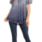 Sakkas Donna Women's Casual Lace Short Sleeve Tie Dye Corset Loose Top Blouse