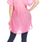 Sakkas Donna Women's Casual Lace Short Sleeve Tie Dye Corset Loose Top Blouse