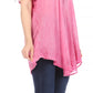 Sakkas Donna Women's Casual Lace Short Sleeve Tie Dye Corset Loose Top Blouse