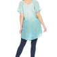Sakkas Donna Women's Casual Lace Short Sleeve Tie Dye Corset Loose Top Blouse