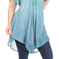 Sakkas Donna Women's Casual Lace Short Sleeve Tie Dye Corset Loose Top Blouse