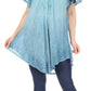 Sakkas Donna Women's Casual Lace Short Sleeve Tie Dye Corset Loose Top Blouse