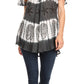 Sakkas Donna Women's Casual Lace Short Sleeve Tie Dye Corset Loose Top Blouse