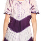 Sakkas Donna Women's Casual Lace Short Sleeve Tie Dye Corset Loose Top Blouse