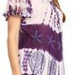 Sakkas Donna Women's Casual Lace Short Sleeve Tie Dye Corset Loose Top Blouse