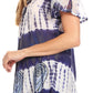 Sakkas Donna Women's Casual Lace Short Sleeve Tie Dye Corset Loose Top Blouse