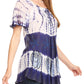 Sakkas Donna Women's Casual Lace Short Sleeve Tie Dye Corset Loose Top Blouse