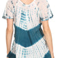 Sakkas Donna Women's Casual Lace Short Sleeve Tie Dye Corset Loose Top Blouse
