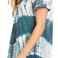 Sakkas Donna Women's Casual Lace Short Sleeve Tie Dye Corset Loose Top Blouse
