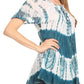 Sakkas Donna Women's Casual Lace Short Sleeve Tie Dye Corset Loose Top Blouse