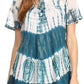 Sakkas Donna Women's Casual Lace Short Sleeve Tie Dye Corset Loose Top Blouse
