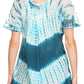 Sakkas Donna Women's Casual Lace Short Sleeve Tie Dye Corset Loose Top Blouse
