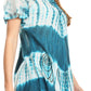 Sakkas Donna Women's Casual Lace Short Sleeve Tie Dye Corset Loose Top Blouse