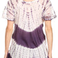 Sakkas Donna Women's Casual Lace Short Sleeve Tie Dye Corset Loose Top Blouse