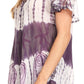 Sakkas Donna Women's Casual Lace Short Sleeve Tie Dye Corset Loose Top Blouse