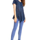 Sakkas Donna Women's Casual Lace Short Sleeve Tie Dye Corset Loose Top Blouse