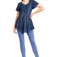 Sakkas Donna Women's Casual Lace Short Sleeve Tie Dye Corset Loose Top Blouse