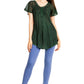 Sakkas Donna Women's Casual Lace Short Sleeve Tie Dye Corset Loose Top Blouse