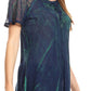 Sakkas Donna Women's Casual Lace Short Sleeve Tie Dye Corset Loose Top Blouse