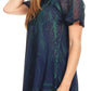 Sakkas Donna Women's Casual Lace Short Sleeve Tie Dye Corset Loose Top Blouse