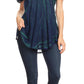 Sakkas Donna Women's Casual Lace Short Sleeve Tie Dye Corset Loose Top Blouse