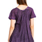 Sakkas Donna Women's Casual Lace Short Sleeve Tie Dye Corset Loose Top Blouse