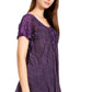 Sakkas Donna Women's Casual Lace Short Sleeve Tie Dye Corset Loose Top Blouse