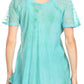 Sakkas Donna Women's Casual Lace Short Sleeve Tie Dye Corset Loose Top Blouse