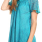 Sakkas Donna Women's Casual Lace Short Sleeve Tie Dye Corset Loose Top Blouse