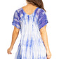 Sakkas Donna Women's Casual Lace Short Sleeve Tie Dye Corset Loose Top Blouse