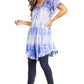 Sakkas Donna Women's Casual Lace Short Sleeve Tie Dye Corset Loose Top Blouse