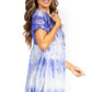 Sakkas Donna Women's Casual Lace Short Sleeve Tie Dye Corset Loose Top Blouse