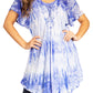 Sakkas Donna Women's Casual Lace Short Sleeve Tie Dye Corset Loose Top Blouse