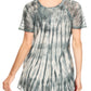 Sakkas Donna Women's Casual Lace Short Sleeve Tie Dye Corset Loose Top Blouse
