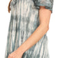 Sakkas Donna Women's Casual Lace Short Sleeve Tie Dye Corset Loose Top Blouse