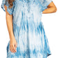 Sakkas Donna Women's Casual Lace Short Sleeve Tie Dye Corset Loose Top Blouse